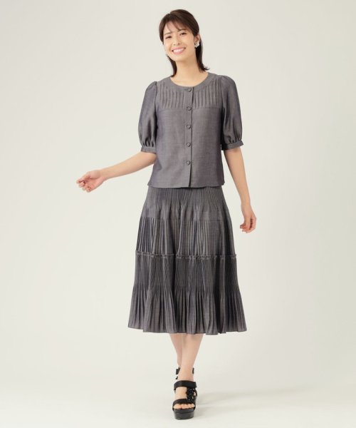 TO BE CHIC(L SIZE)(トゥービーシック Lサイズ)/【L】ダンガリーシャンブレー ブラウス/img01