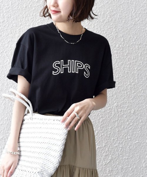 SHIPS WOMEN(シップス　ウィメン)/* SHIPS ラウンド プリント ロゴ TEE ◇/img71