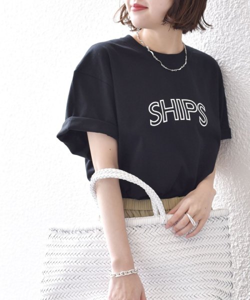 SHIPS WOMEN(シップス　ウィメン)/* SHIPS ラウンド プリント ロゴ TEE ◇/img76