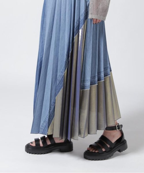 NAKAGAMI(ナカガミ) デニム×メタリックプリーツスカート 