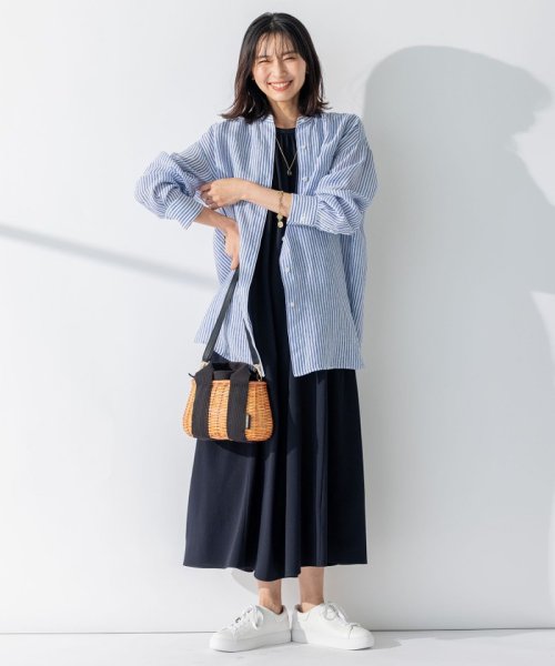 NIJYUSANKU（SMALL SIZE）(23区（小さいサイズ）)/【WEB限定カラーあり/洗える】LIBECO バンドカラー ビッグシルエット シャツ/img05