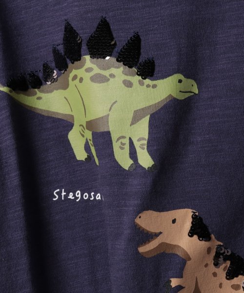 セール】恐竜スパンコール半袖Tシャツ(505292319) | プティマイン(petit main) - MAGASEEK
