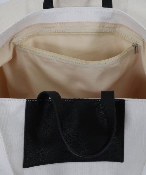 ar/mg(エーアールエムジー)/【Km】【AP2319004】【it】【ADAMPATEK】shrink leather combi big tote bag/キャンバスxレザービッグショルダ/img08