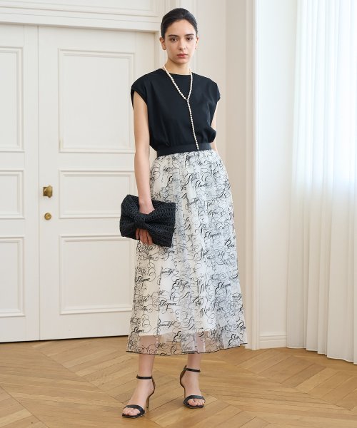 セール】 アナイ(ANAYI) |カリグラフィーチュールギャザー スカート  