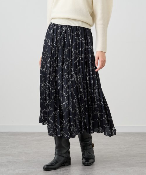セール】カリグラフィープリントプリーツ スカート(505300783  