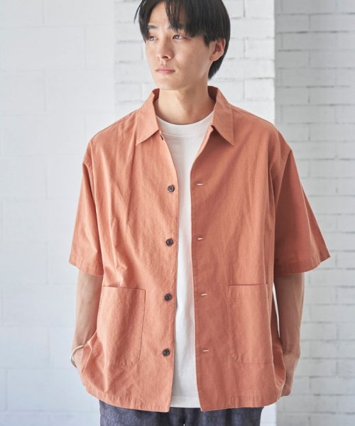 coen(coen)/リネンミックスショートスリーブシャツジャケット/img02