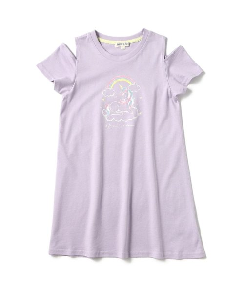 SHOO・LA・RUE(Kids) (シューラルーキッズ)/【110－140cm/接触冷感】肩あきTシャツワンピ/img01