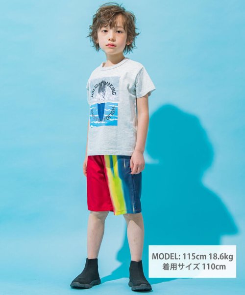 WASK(ワスク)/【接触冷感】サーフボードプリントパッチワークTシャツ(100~160cm)/img01