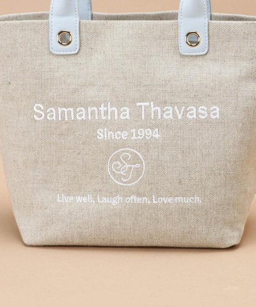 Samantha Thavasa(サマンサタバサ)/ロゴ刺繍リネントートバッグ 小サイズ/img17