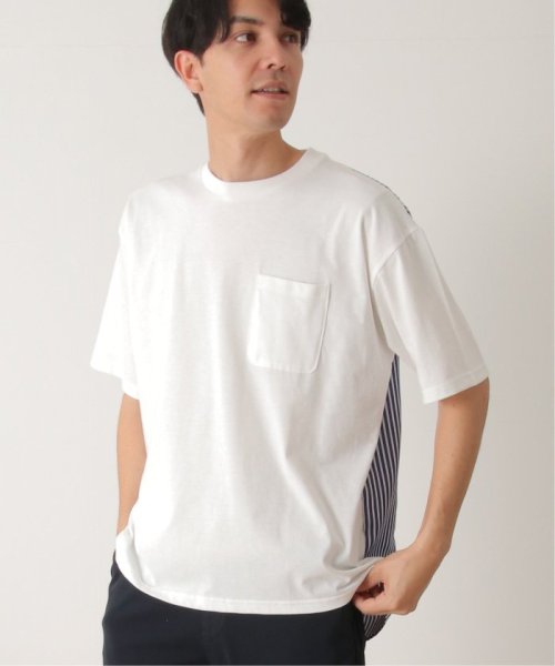 ikka(イッカ)/ストライプブロード切り替えTシャツ/img02