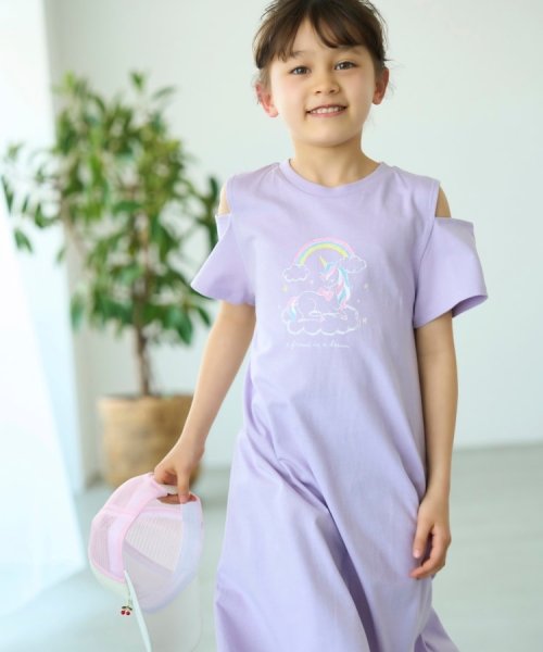 SHOO・LA・RUE(Kids) (シューラルーキッズ)/【110－140cm/接触冷感】肩あきTシャツワンピ/img10