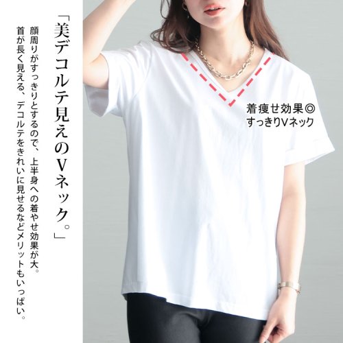 GOLD JAPAN(ゴールドジャパン)/大きいサイズ レディース ビッグサイズ Vネック半袖Tシャツ/img03