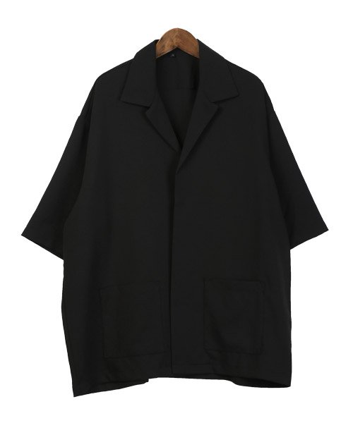 LUXSTYLE(ラグスタイル)/ボタンレス半袖シャツジャケット/シャツジャケット 半袖 メンズ ボタンレス テーラードジャケット オープンカラー/img12