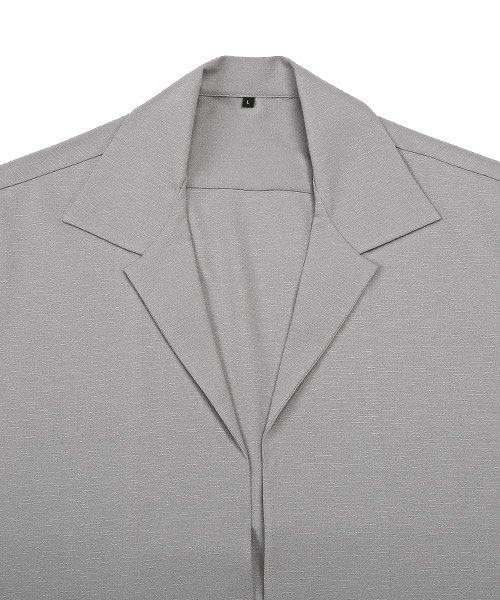 LUXSTYLE(ラグスタイル)/ボタンレス半袖シャツジャケット/シャツジャケット 半袖 メンズ ボタンレス テーラードジャケット オープンカラー/img18