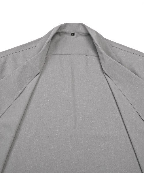 LUXSTYLE(ラグスタイル)/ボタンレス半袖シャツジャケット/シャツジャケット 半袖 メンズ ボタンレス テーラードジャケット オープンカラー/img19