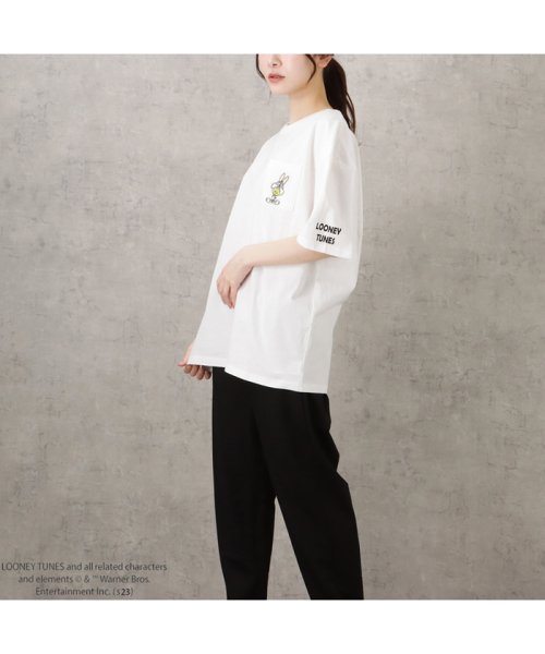 MAC HOUSE(women)(マックハウス（レディース）)/LOONEY TUNES ルーニー・テューンズ ポケット付きTシャツ 335142313/img04