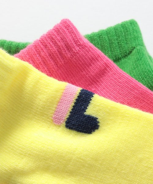FILA socks Kids(フィラ　ソックス　キッズ)/【キッズ】カラーショートソックス 3足組 ガールズ/img01