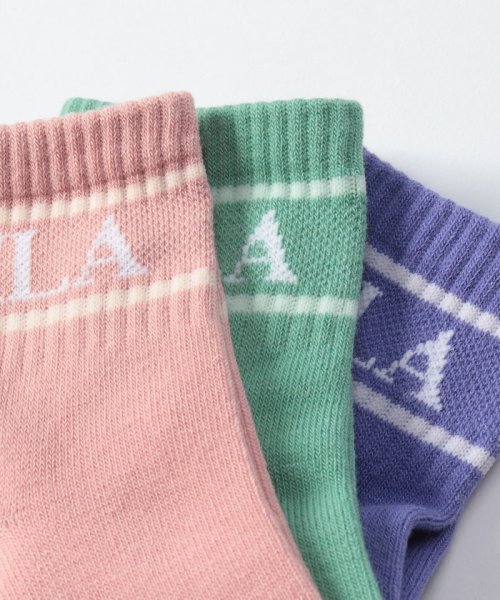 FILA socks Kids(フィラ　ソックス　キッズ)/【キッズ】ダスティカラー ロゴショートソックス 3足組 ガールズ/img01