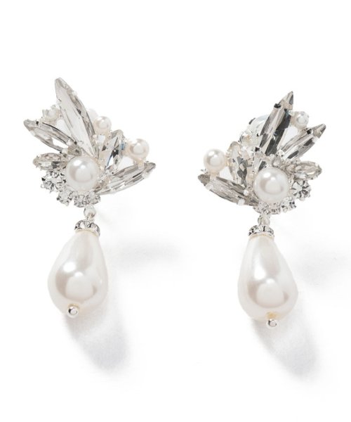 クリスタル×パール　イヤリング/フォーマルイヤリング/結婚式/パーティー/セレモニー 人気・おすすめ｜使いやすい・旅行におすすめ 品質保証 全国発送 日本国内発送・最短翌日お届け