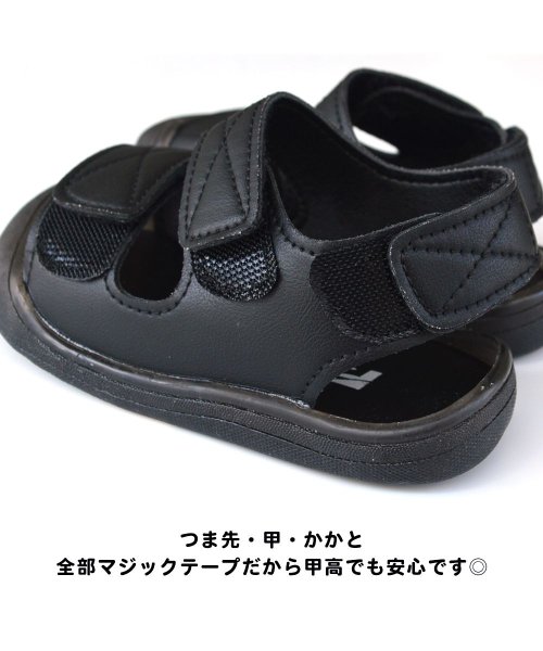 CLARAH　kids(クララキッズ)/キッズ ベビー サンダル マジックテープ ベルクロ レザー風 靴 ファーストシューズ 1歳児 1歳児半 赤ちゃん 子供靴 水陸両用 ベビーサンダル 女の子 男の/img03