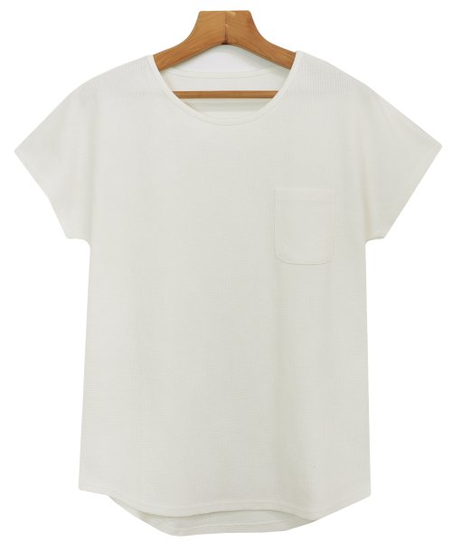 and　Me...(アンドミー)/コットンワッフル半袖ドルマンポケット付きTシャツ トップス/img43