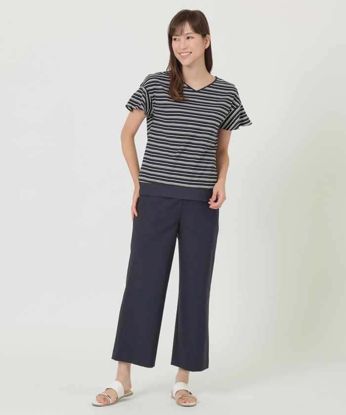 ウォッシャブル】ドライツイルストレッチワイドパンツ(505294094