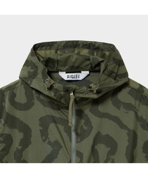 撥水 エクストラライトプリントフーデッドジャケット 