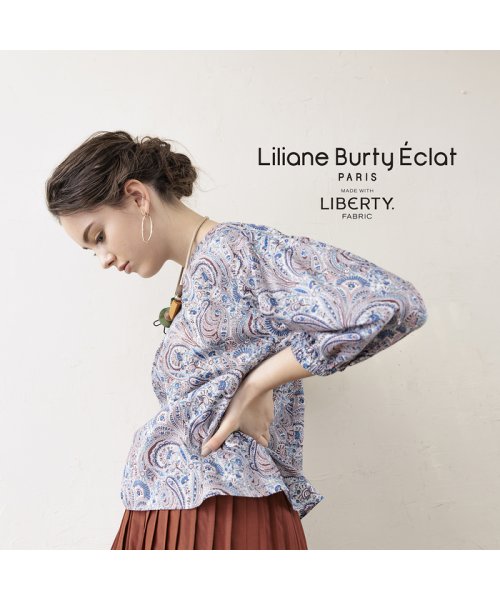 Liliane Burty ECLAT(リリアンビューティエクラ)/【S・Mサイズ】リバティ　衿ぐりタックプルオーバーブラウス/img08