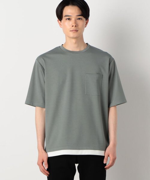 COMME CA ISM MENS(コムサイズム（メンズ）)/★ＴＶドラマ着用商品★ ストレッチポンチ フェイクレイヤード Ｔシャツ/img11