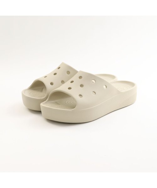 crocs(クロックス)/クロックス crocs レディース サンダル クラシック プラットフォーム スライド 厚底サンダル ブラック 黒 ホワイト 白 ベージュ HI－CR208180/img04