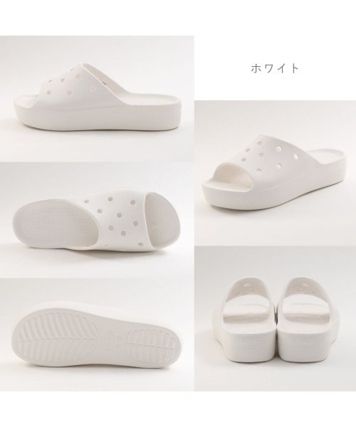 crocs(クロックス)/クロックス crocs レディース サンダル クラシック プラットフォーム スライド 厚底サンダル ブラック 黒 ホワイト 白 ベージュ HI－CR208180/img06