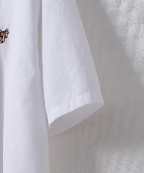 ZIP FIVE(ジップファイブ)/動物刺繍半袖オックスフォードボタンダウンシャツ/img02