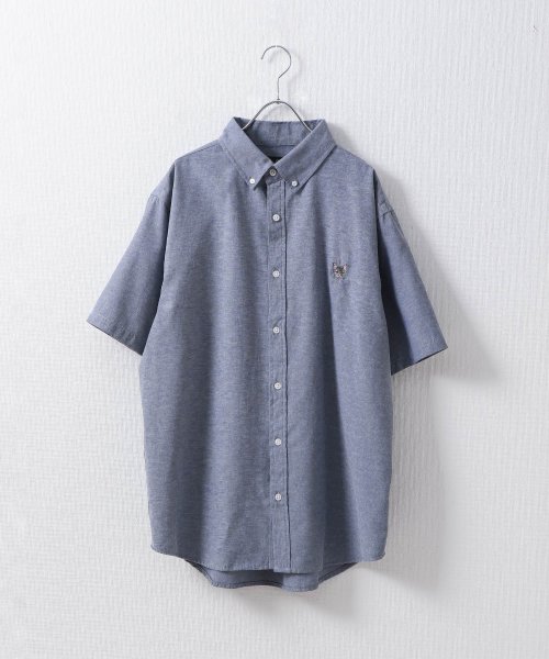 ZIP FIVE(ジップファイブ)/動物刺繍半袖オックスフォードボタンダウンシャツ/img14