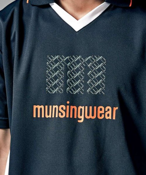 Munsingwear(マンシングウェア)/『ENVOY』サンスクリーンmロゴプリントサッカーゲームシャツ(吸汗速乾/UV CUT(UP/img04