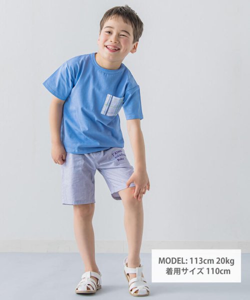 BeBe(ベベ)/【お揃い】チェックポケット付きTシャツ(80~150cm)/img01