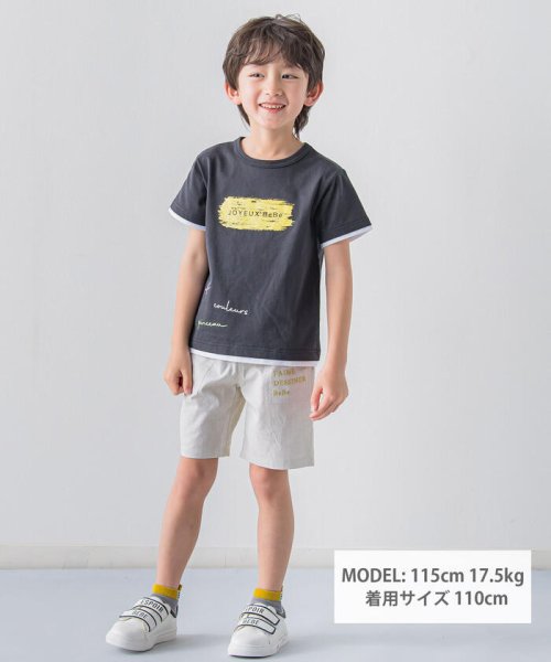 BeBe(ベベ)/ペイントプリントレイヤード風Tシャツ(90~150cm)/img01