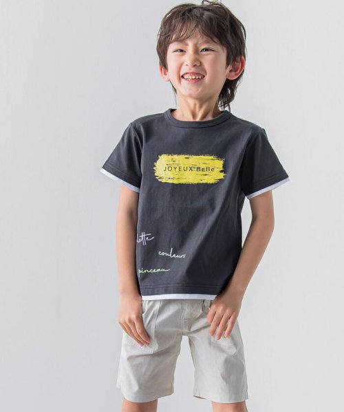 BeBe(ベベ)/ペイントプリントレイヤード風Tシャツ(90~150cm)/img02