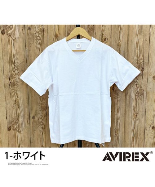 TopIsm(トップイズム)/AVIREX アビレックス Tシャツ メンズ 半袖 ヘビーウェイト コットン 天竺100％ Vネック 半袖Tシャツ 無地 デイリーインナー カットソー 春夏/img03