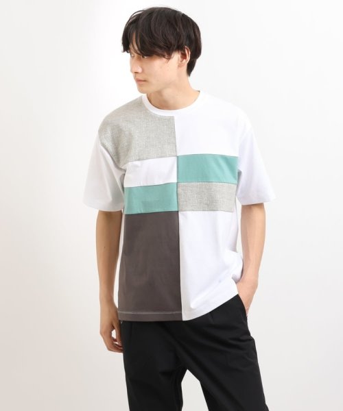 a.v.v (MEN)(アー・ヴェ・ヴェメンズ)/【S－XXL】パッチワーク切り替えTシャツ/img02