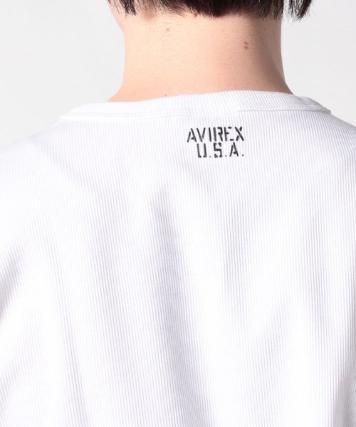 AVIREX(AVIREX)/【AVIREX】アヴィレックス テレコリブ Vネック 半袖 Tシャツ/デイリーウェア/ベーシック/定番/img09