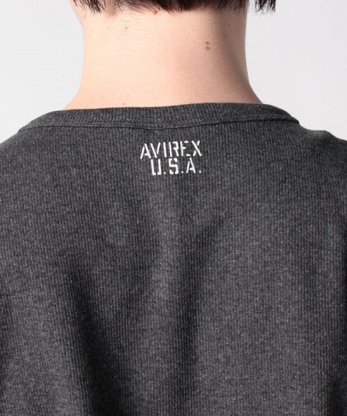 AVIREX(AVIREX)/【AVIREX】アヴィレックス テレコリブ Vネック 半袖 Tシャツ/デイリーウェア/ベーシック/定番/img04