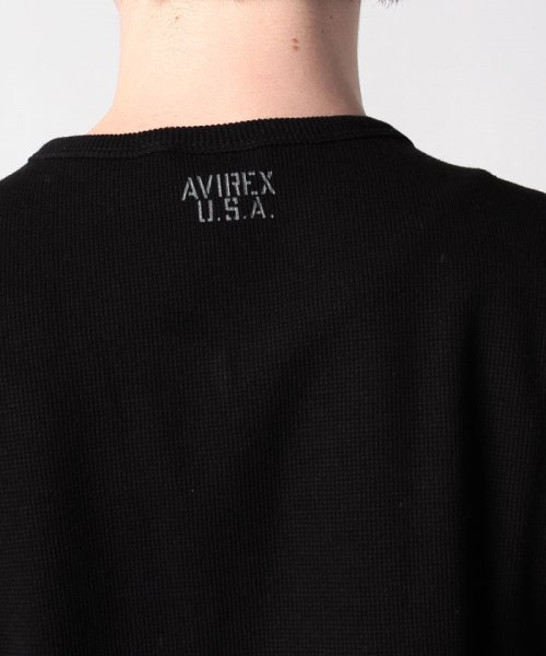 AVIREX(AVIREX)/【AVIREX】アヴィレックス　ミニワッフル生地Vネック　半袖Tシャツ/デイリーウェア/ベーシック/定番/img08