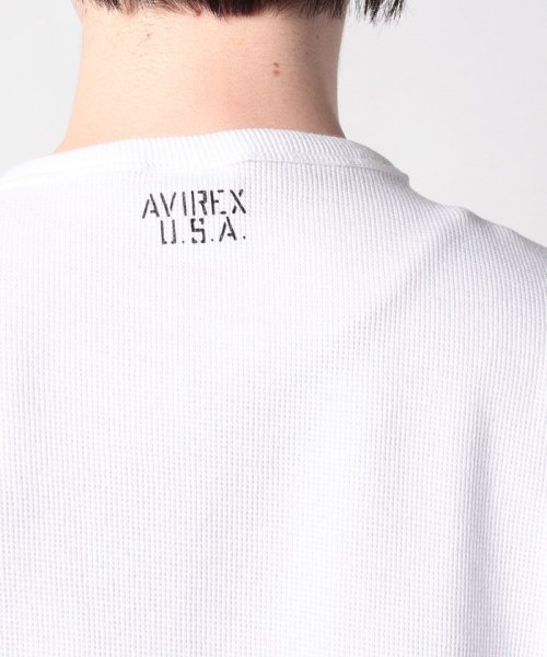 AVIREX(AVIREX)/【AVIREX】アヴィレックス　ミニワッフル生地Vネック　半袖Tシャツ/デイリーウェア/ベーシック/定番/img04