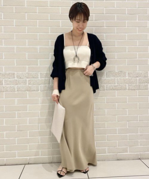 Vネックリブカーディガン－CreamyCotton /クリーミーコットン－ Creamy ■モデル身長 着用サイズ Cotton クリーミーコットン