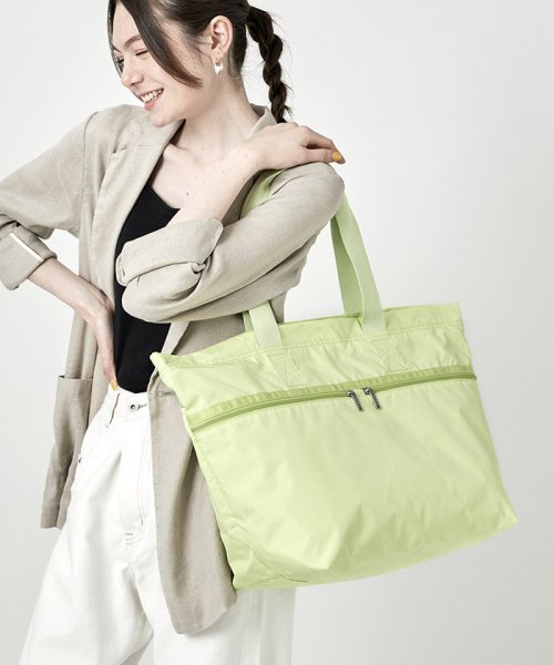 CARLIN ZIP TOP TOTE BAGライム CARLIN ZIP TOP TOTE