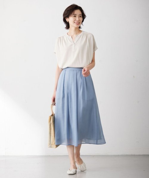 J.PRESS LADIES（LARGE SIZE）(J．プレス　レディス（大きいサイズ）)/【洗える・抗菌防臭】コットンアセテート バンドカラー ニット/img04