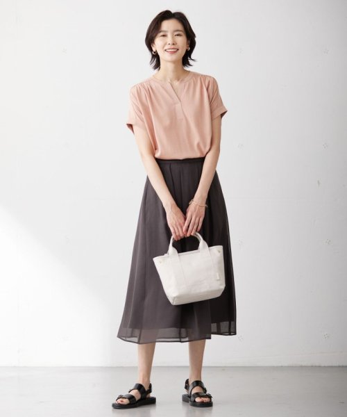 J.PRESS LADIES（LARGE SIZE）(J．プレス　レディス（大きいサイズ）)/【洗える・抗菌防臭】コットンアセテート バンドカラー ニット/img05