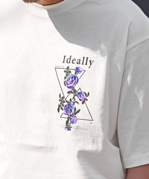 LUXSTYLE(ラグスタイル)/フラワープリント半袖ビッグTシャツ/Tシャツ 半袖 半袖Tシャツ 花柄 フラワー バックプリント メンズ/img09