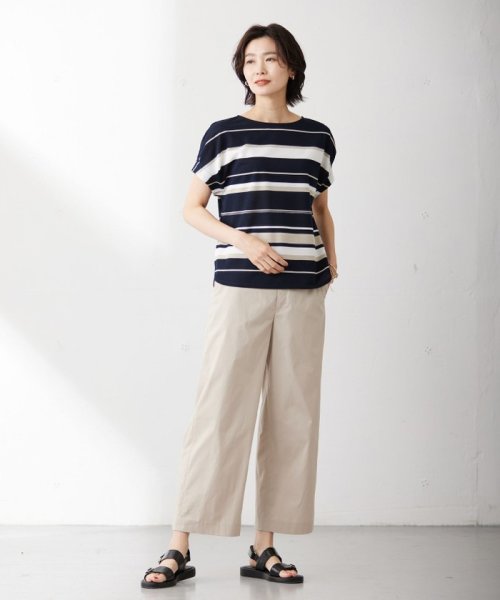 J.PRESS LADIES（LARGE SIZE）(J．プレス　レディス（大きいサイズ）)/パネルボーダー フレンチスリーブ カットソー/img02