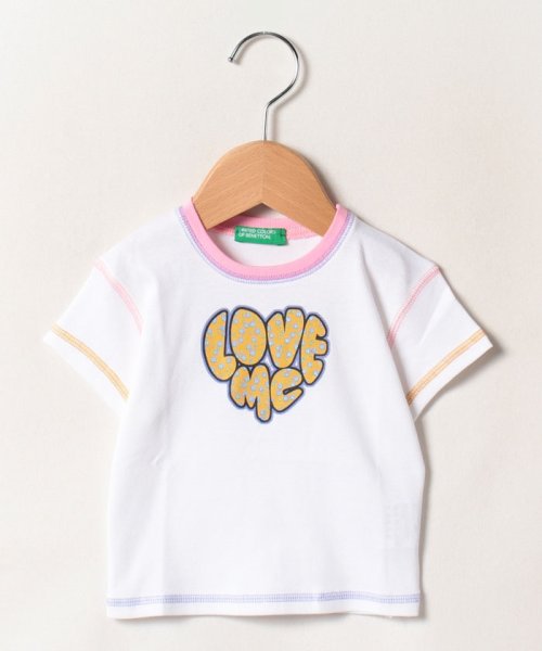 BENETTON (UNITED COLORS OF BENETTON GIRLS)(ユナイテッド　カラーズ　オブ　ベネトン　ガールズ)/キッズステッチ配色半袖Tシャツ・カットソーG/img01